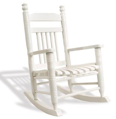 White Slat Child Rocking Chair